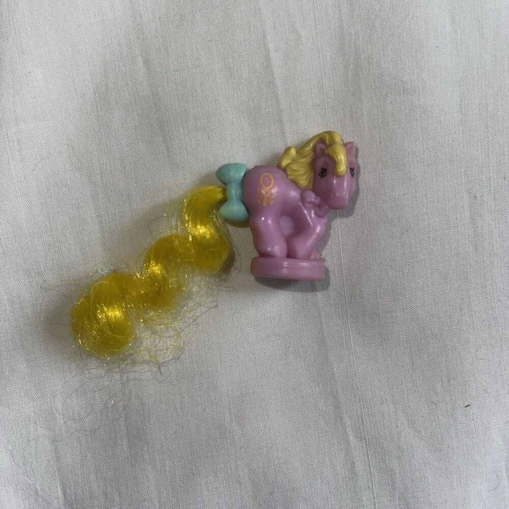 Vintage G1 My Little PONY PARADE MINI Petite PONIES 80s Purple Yellow Mirror